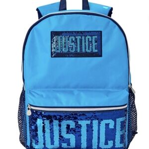 Justice Bright Blue Sequin Accent Backpack